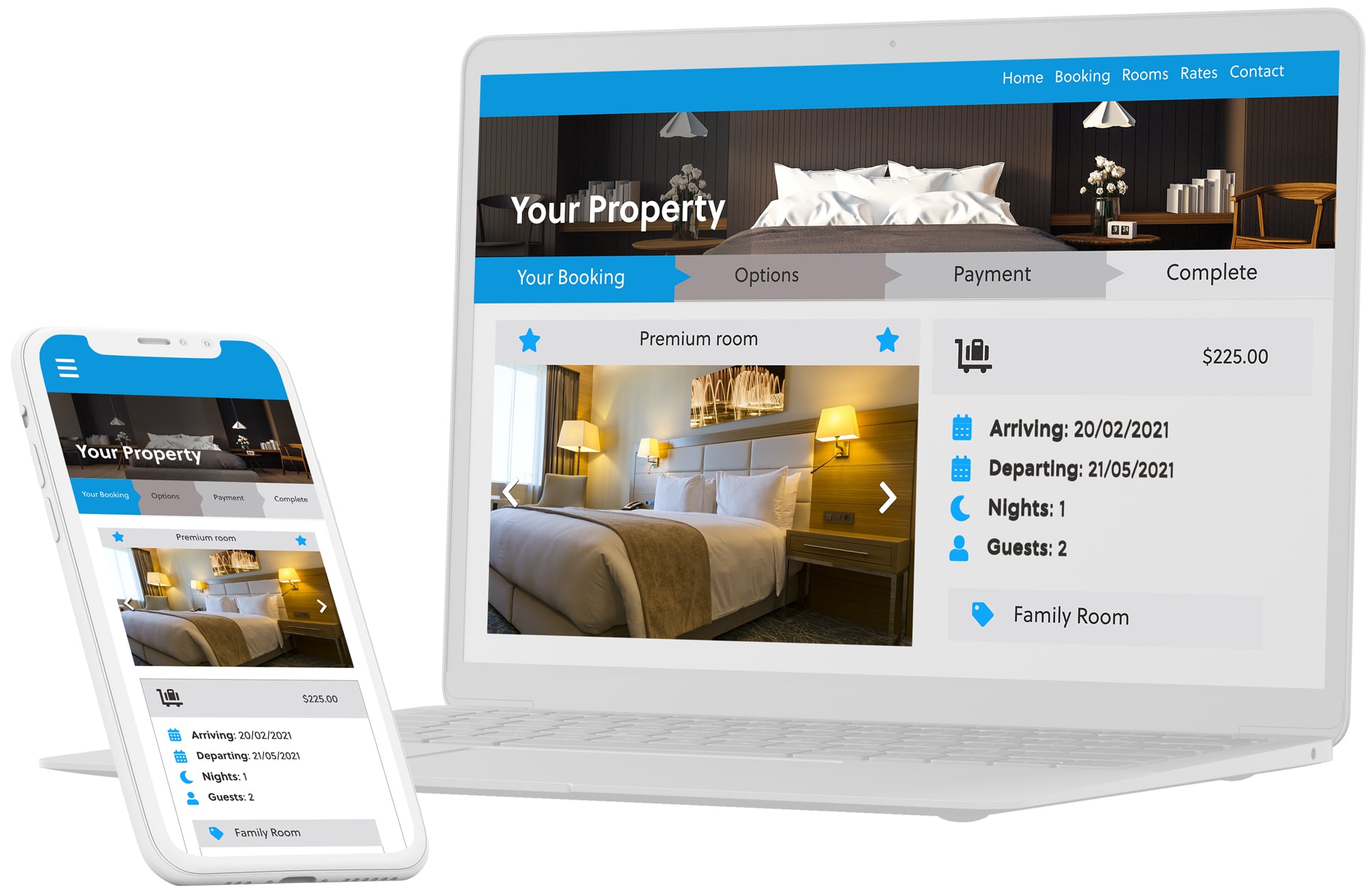 Online and mobile booking with roomMaster anywhere